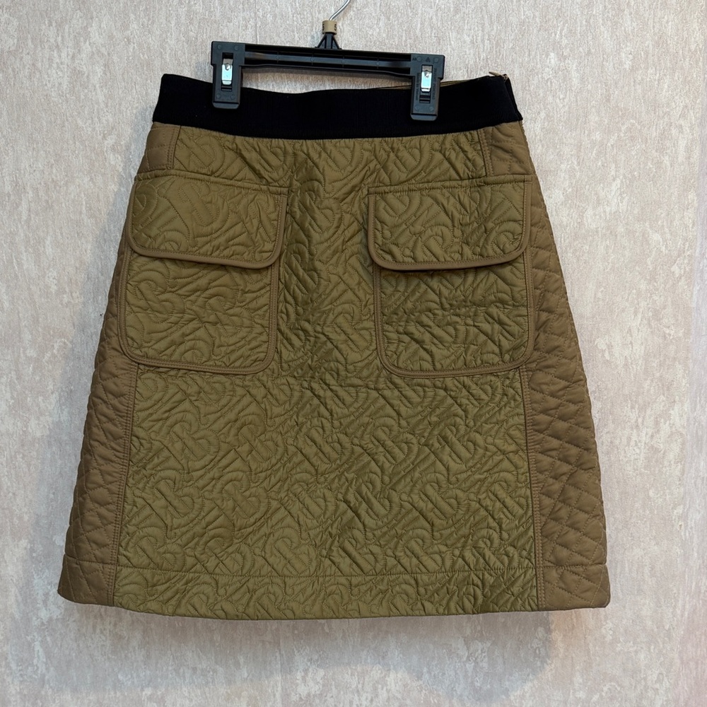 Burberry Olive Quilted Kids Skirt